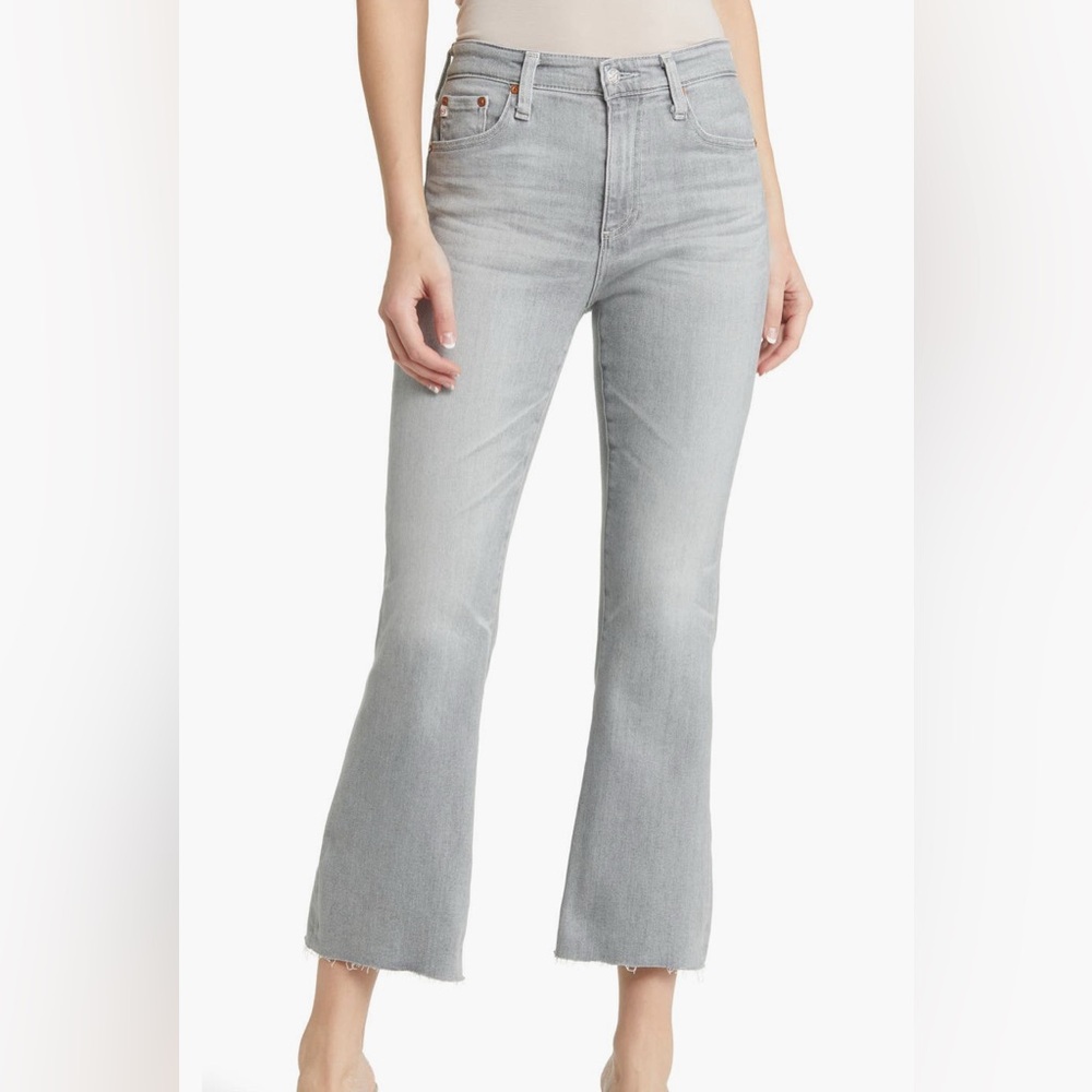 AG Adriano Goldschmied Farrah High Rise Boot Crop Jeans | Grey | Size 25